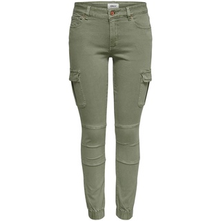 ONLY Cargo Jeans Hose | Stretch Denim Jogger Pants | Slim Mid Waist Karottenhose ONLMISSOURI, Farben:Grün, Größe:38W / 34L, Z-Länge:L34