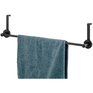 bremermann Tür-Handtuchstange Piazza Black, Edelstahl , Schwarz , Metall , 66x6x15 cm , Badezimmer, Badezimmerausstattung, Handtuchhalter