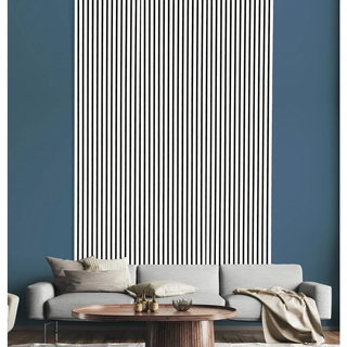 Akustikpaneel , Weiß , Holz, Textil , Eiche , massiv , 57.25x1.9x267 cm , Montage ohne Bohren , Tapeten & Wandverkleidungen, Akustikpaneele