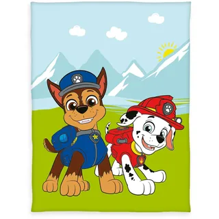 Herding Fleece-Decke Paw Patrol, 130 x 170 cm, Dekorative Kinder-Kuscheldecke mit buntem Motiv, flauschig, 100% Polyester