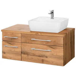 WELLTIME Waschbeckenunterschrank Davos 90 x 55 cm Beige