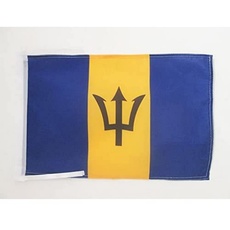 Bild Flagge Barbados 45x30cm mit Kordel - Barbados Fahne 30 x 45 cm - flaggen Top Qualität