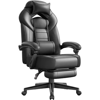 Songmics Gaming-Stuhl Ergonomisches Design Schwarz