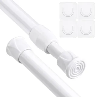 Flintronic Gardinenstange ohne Bohren, 2PCS Vorhangstange, Teleskopstange, Vorhangstange Klemmstange, Duschvorhangstange, Duschstange, Spannstange für Badezimmer Fenster Kleiderschrank, 40-70cm Ø13mm