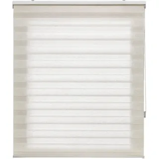 Blindecor | Rollo für Nacht und Tag nach Maß, doppellagig, Leinenfarbe, 145 x 250 cm (Breite x Höhe), Stoffgröße 142 x 245 cm, Fensterrollos