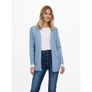 Only Damen Strickjacke ONLLESLY Open Cardigan Noos Gerippt, Farben:Blau, Größe:M