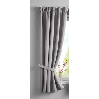 Gardinenbox Vorhang Blickdicht »Newyork« verdeckte Schlaufen Grau HxB 160x140 cm 1er-Pack Thermo-Gardine Verdunkelungsvorhang Blackout schalldämmend ÖKOTEX Kräuselband Raffhalter, 202020610
