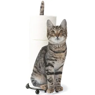 Papierhalter, Toilettenpapierhalter, Simulation Katze Papierhalter Katzenform Badezimmer Toilettenpapier Lagerregal Geschenk für Katzenliebhaber (grau)