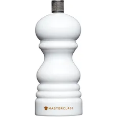 MasterClass Pfeffermühle oder Salzmühle mit austauschbarer Kappe, Kunststoff, weiß, 12 cm