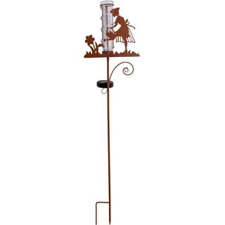 NÄVE Solarleuchte 41 cm Glas/Kunststoff/Metall 1 Stk. inkl. Regenwassermesser braun