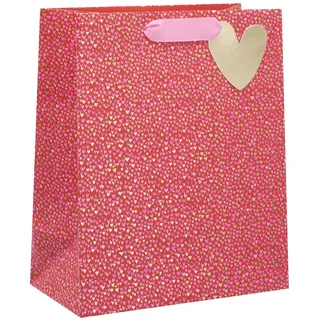 glick Rote Herzen Geschenktüte Valentinstag, große rote Herzen Geschenktüte, One I Love Geschenktüte, Valentinstag oder Geburtstag Geschenktüte, PS Herzen Tasche für Geschenke, 1 Stück - Rot, Rosa,
