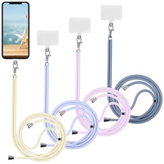 Yoedge Universal Handykette Geeignet für alle Smartphones, Einstellbar Schlüsselband Halsband Kordel zum Umhängen, Kompatibel mit iPhone/Samsung/Xiaomi/Huawei - Blanco/Morado/Púrpura/Gris