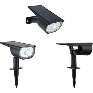 Solar Spot Light, 300 Lumen, Doppelbeleuchtung, Mit Bewegungsmelder, Wandmontage Option, 5000K Kaltweiß, 1500mAh Lithium Batterie