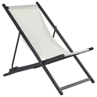 Beliani Liegestuhl 60 x 95 x 79 cm schwarz/beige klappbar