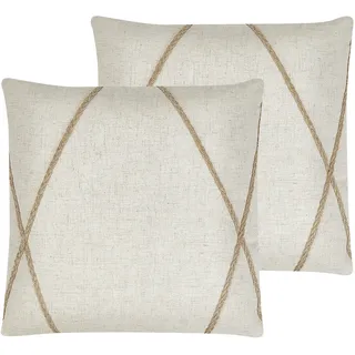 Beliani Licuala Dekokissen 45 x 45 cm Beige