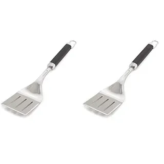 Weber Premium Wender (46cm), aus Edelstahl, mit Antirutsch Kompfortgriff, abgewinkelter Hals, spülmaschinenfest - Schwarz/Silber (6761) (Packung mit 2)