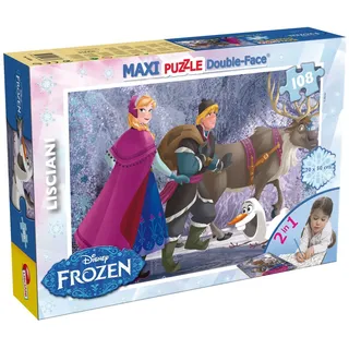 Liscianigiochi 46898 Disney Frozen Puzzle 2 in 1 Doppel Gesicht Supermaxi 108 Stück Die Eiskönigin, Mehrfarbig, Einheitsgröße