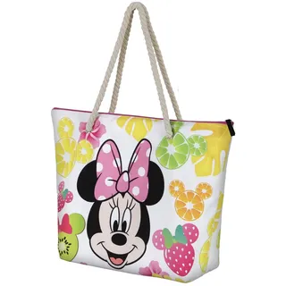 Disney Minnie Maus Fruits-Soleil Strandtasche, Mehrfarbig, 52 x 37 cm