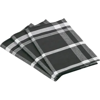 Geschirrtuch ROSS "Exclusiv", schwarz, B:50cm L:70cm, 50% Baumwolle, 50% Leinen, Geschirrtücher, Geschirrtuch, Blockkaro, 50% Baumwolle, 50% Leinen, 50x70 cm