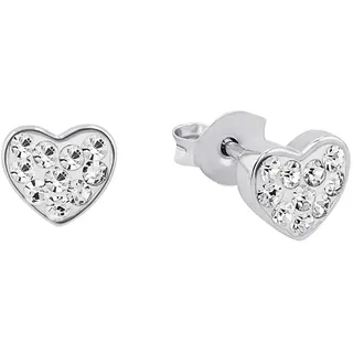 Amor Damen-Ohrstecker Herzen Swarovski Elements 925 Silber rhodiniert Kristall weiß - 339124