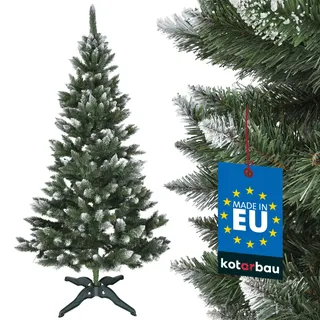 KOTARBAU® Künstlicher Weihnachtsbaum Schnee 220 cm Diamanttanne Tannenbaum Künstlich mit Plastik Ständer Christbaum Christmas Tree - Weiß