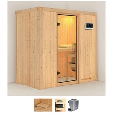 Bild Sauna »Vada«, (Set), 9 KW-Bio-Ofen mit externer Steuerung beige