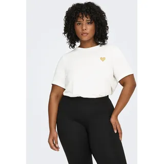 ONLY CARMAKOMA Carkita Life S/S Logo Top Gold/Weiß M