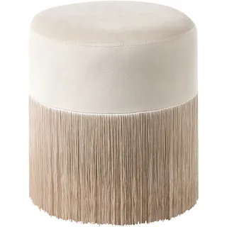 Beliani Pouf VIRGINIA Samtstoff Taupe