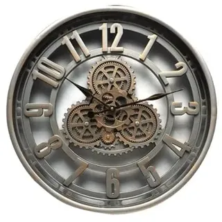 VoltShine Wanduhr 50 x 50 x 7 cm mit beweglichen Zahnrädern, ideal zum Dekorieren und verleiht jedem Raum einen Vintage-Touch.