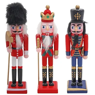 Weihnachten Nussknacker Stil Figurinen 20cm Set Mit 3 Dekorationen