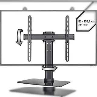 SpeaKa Professional TV-Rack 81,3 cm - 139,7 cm Schwarz Glas/Metall 60 cm x 72,2 cm x 28 cm