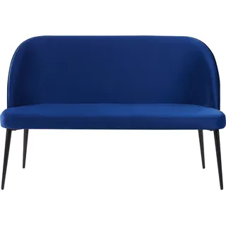 BELIANI Sofa Blau Polsterbezug aus Samtstoff 2-Sitzer Küchensofa mit Metallgestell Schwarz Modern Wohnzimmer Salon Möbel Wohnecke Sitzecke Küche - Blau, Schwarz