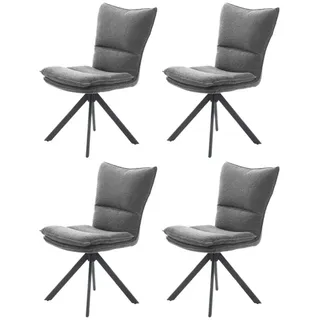 Drehstuhl JOCKENHÖFER GRUPPE "Florina", schwarz, grau, B:52cm H:91cm T:61cm, Stühle, Drehstuhl, 4-Fuss-Stuhl, inklusive Drehfunktion (360), Mattenoptik