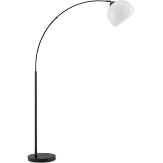 BRILLIANT Bogenlampe "Vessa - Bogenstehleuchte", schwarz, weiß, 1, Ø 30cm H: 166cm, 1 Stk., Leuchten, Stehlampe Wohnzimmer, H 166 cm, B 122 cm, E27-Fassung, Bogenleuchte, Bogenlampe