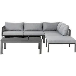 Beliani Lounge Set 6-tlg. Grau/Schwarz