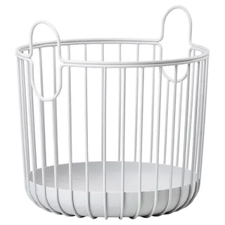 Zone Denmark Inu Korb zur Aufbewahrung, Kleiner Aufbewahrungskorb für Küche, Bad, Kinderzimmer, Home-Office, aus Metall, Durchm. 20 cm, Höhe 20 cm, Soft Grey (Grau)