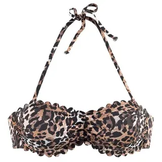 LASCANA Bandeau-Bikini-Top »Lexa«, mit Muschelkante LASCANA braun-bedruckt Gr.32 Cup A/B