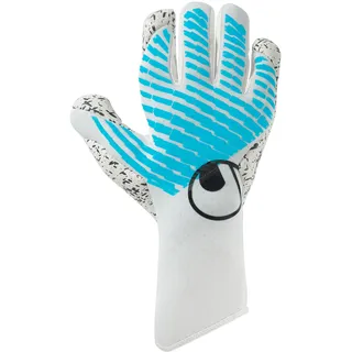 Uhlsport Fußball Torwarthandschuhe Fangmaschine Cybertec Supergrip+ HN, 8, weiß/cyberblau/schwarz
