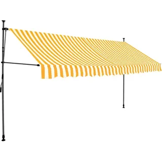 vidaXL Einziehbare Markise Handbetrieben mit LED 400 cm Weiß Orange - Orange
