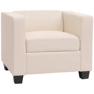 Mendler Sessel Loungesessel Lille ~ Kunstleder, weiß