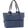 Herringbone Dark Blue Shopper Synthetik