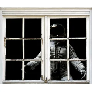 queence Wandsticker »Astronaut« Wandsticker, Wandbild, selbstklebend, Weltall, Sterne, schwarz