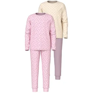 Name It Nightset Langarm-pyjama 2 Einheiten - Ballerina / Heart and flower AOP - 5-6 Jahre
