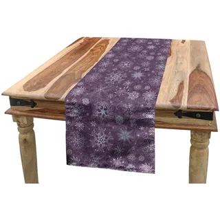 ABAKUHAUS Schneeflocke Tischläufer, Weihnachten Blumen, Esszimmer Küche Rechteckiger Dekorativer Tischläufer, 40 x 180 cm, Lavendel Violett