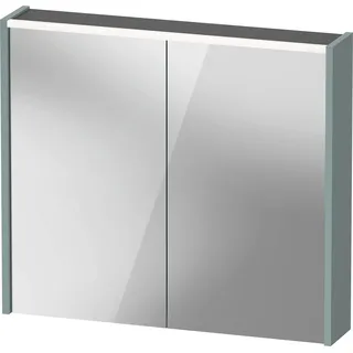 Duravit D-Code Spiegelschrank, Steckdose Typ F (EU, DE), 2 Türen, LED-Lichtfeld oben, 800x700mm, 6 W, DC71060HGHG0000, Farbe: Fjordgrün Matt