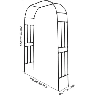 Gartenbogen-Spalier, Freistehendes Design, Dekoratives Gedrehtes Muster, schwarz