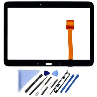 Touchscreen Digitalisierer für Samsung Galaxy Tab 4 10,1 Zoll Glasersatz für SM-T530 T531 T535 (ohne LCD) mit Werkzeugen und vorinstalliertem Klebstoff (Schwarz)