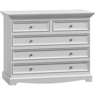 Landhaus Kommode Holz Anrichte Hoch Schrank Schränke Sideboard Kommoden Möbel - Weiß