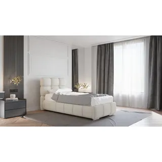 panda möbel BLISS Polsterbett mit Bettkasten, ohne matratze - Beige