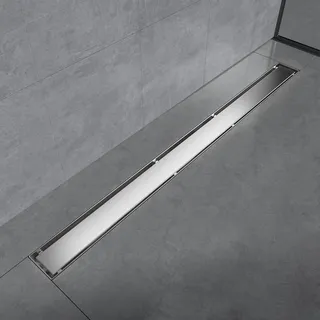 EMKE Duschrinne 90cm Edelstahl Duschablauf Flach, Siphon mit Geruchsstop/Haarsieb Randablauf,2-1 in Design Seitenreihendesign Duschablauf Ablaufrinne Dusche Duschabfluss für Badezimmer